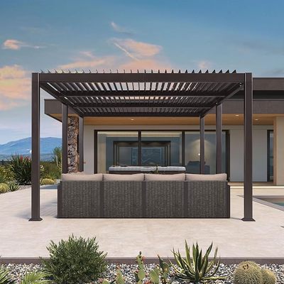 Anyhoo Waterproof Louver Opening Roof Outdoor Aluminium Pergola