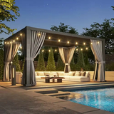 Anyhoo Custom Motorized Aluminum Alloy LED Light Pergola Gazebo